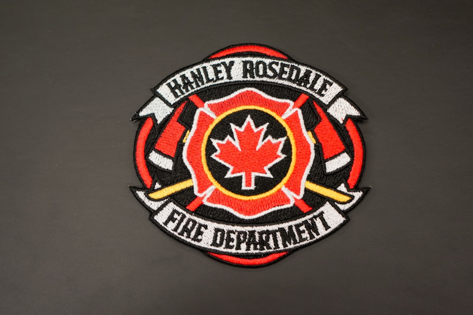 Generic fire-department-style embroidered shield patch